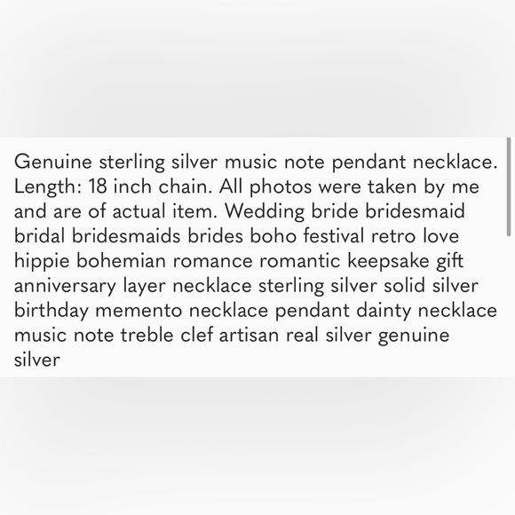 Genuine sterling silver music note pendant necklace musical - Picture 11 of 11